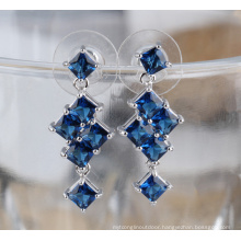 Fashion Cubic Zirconia Diamond Stud Silver Earrings